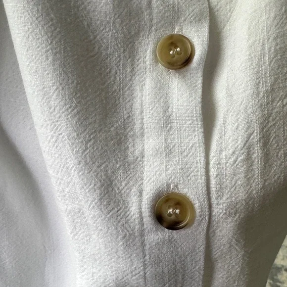 White Button-Down Linen Dress - Picture 3 of 5